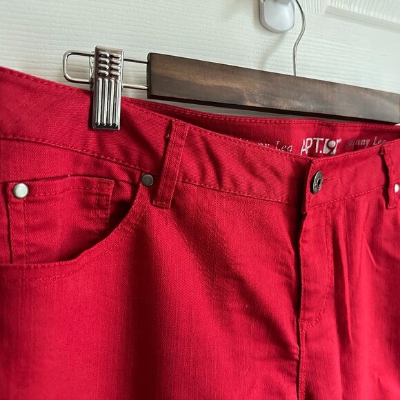 Apt. 9 Women's 14 Short Cherry Red Skinny Modern Fit Mid Rise Jeans NWOT - Picture 4 of 7